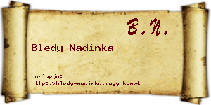 Bledy Nadinka névjegykártya